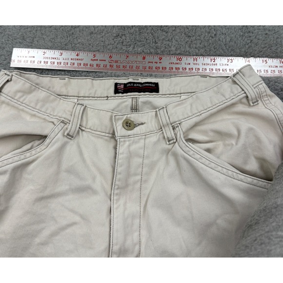 Polo Jeans Company Freighter Pants Mens 30x29 Beige Cargo Ralph Lauren Y2K VTG - Picture 3 of 8